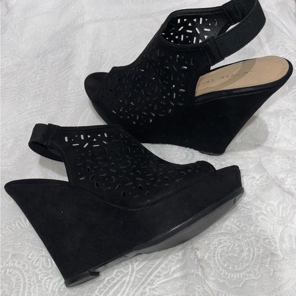 Chinese Laundry Z Midnight Dance Wedge Like New (Worn Once @ Sit-Down Event) - Picture 3 of 11